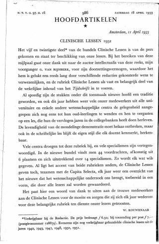 Eerste pagina van het artikel zoals het is gepubliceerd in het tijdschrift