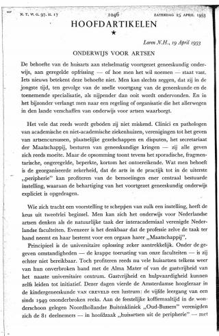 Eerste pagina van het artikel zoals het is gepubliceerd in het tijdschrift