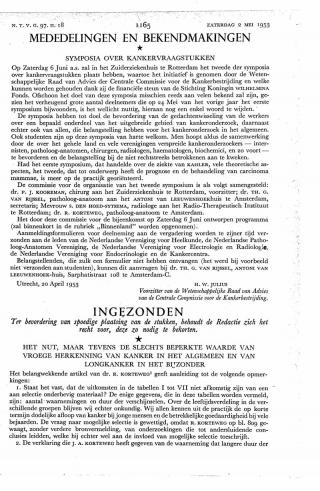 Eerste pagina van het artikel zoals het is gepubliceerd in het tijdschrift