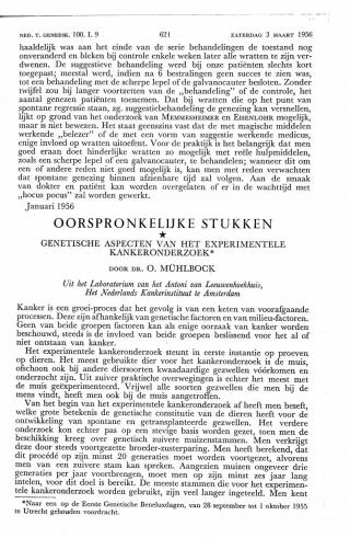 Eerste pagina van het artikel zoals het is gepubliceerd in het tijdschrift