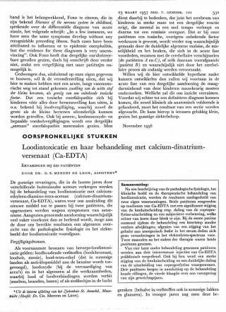 Eerste pagina van het artikel zoals het is gepubliceerd in het tijdschrift