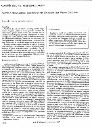 Eerste pagina van het artikel zoals het is gepubliceerd in het tijdschrift