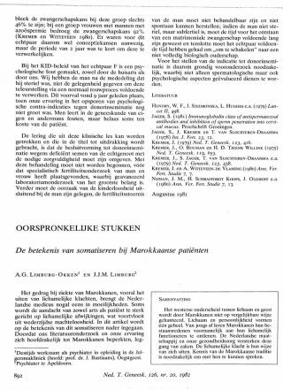 Eerste pagina van het artikel zoals het is gepubliceerd in het tijdschrift