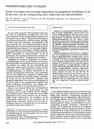 Eerste pagina van het artikel zoals het is gepubliceerd in het tijdschrift