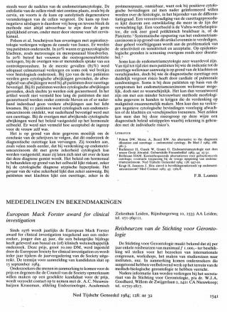 Eerste pagina van het artikel zoals het is gepubliceerd in het tijdschrift