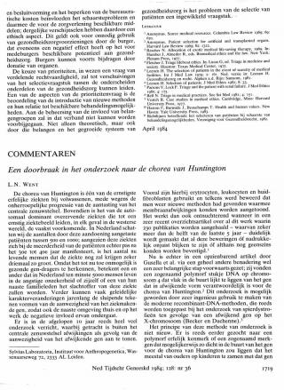 Eerste pagina van het artikel zoals het is gepubliceerd in het tijdschrift