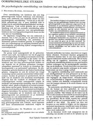 Eerste pagina van het artikel zoals het is gepubliceerd in het tijdschrift