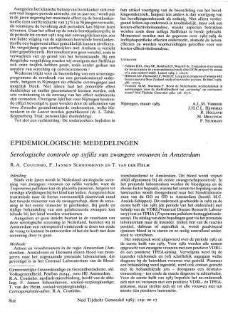 Eerste pagina van het artikel zoals het is gepubliceerd in het tijdschrift